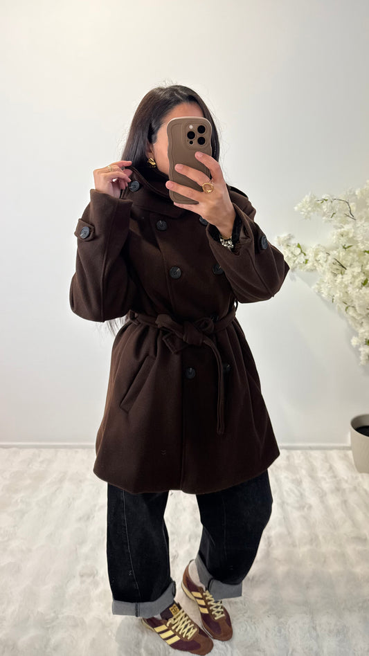 MANTEAU ZAHIA MARRON