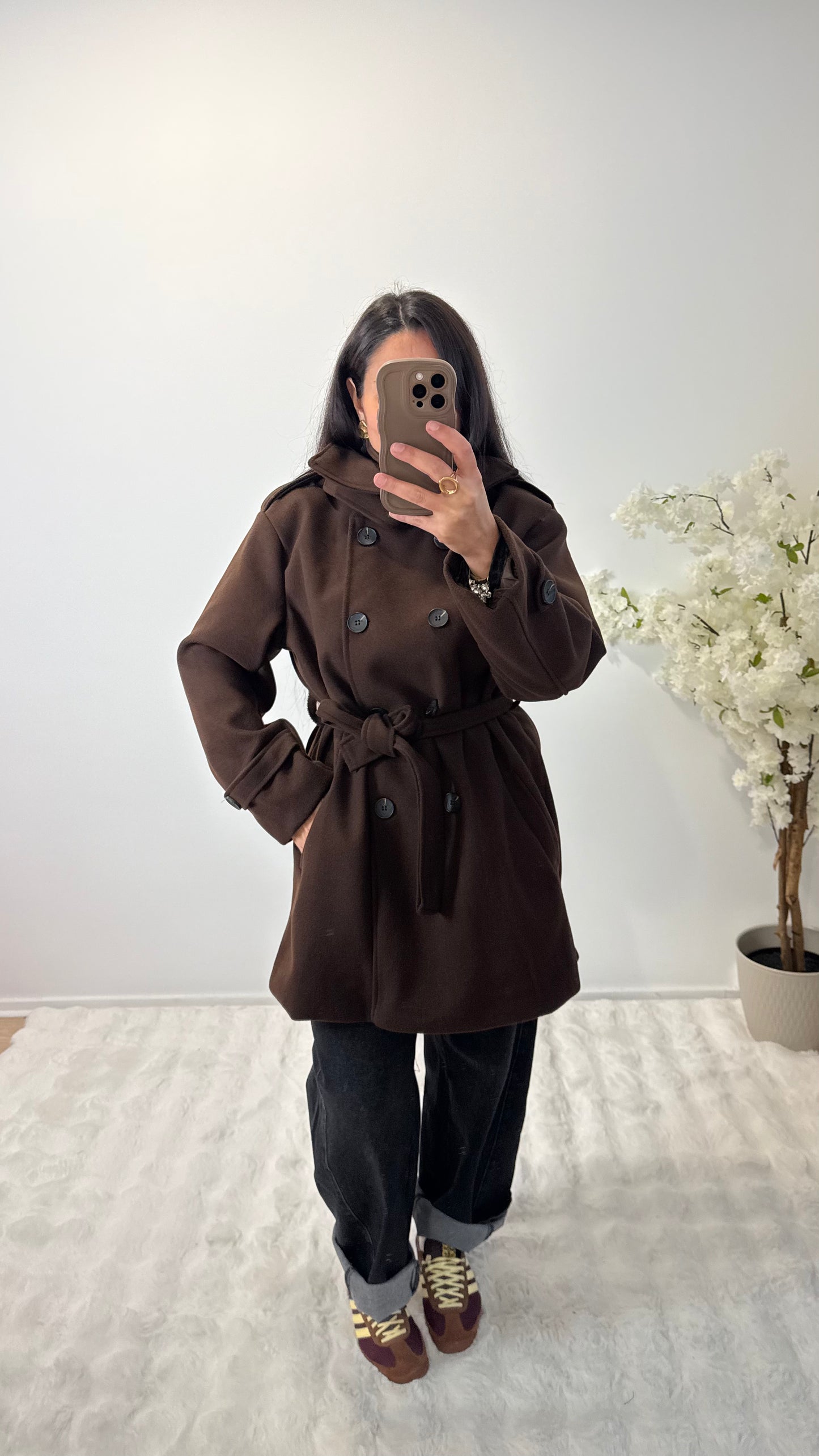 MANTEAU ZAHIA MARRON