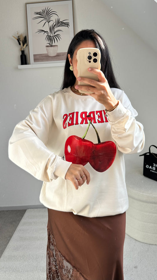 SWEAT CERISE BEIGE