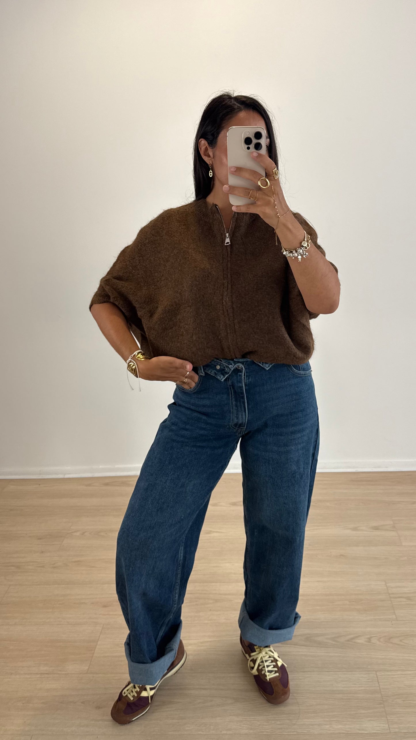 VESTE ZIP CAMEL