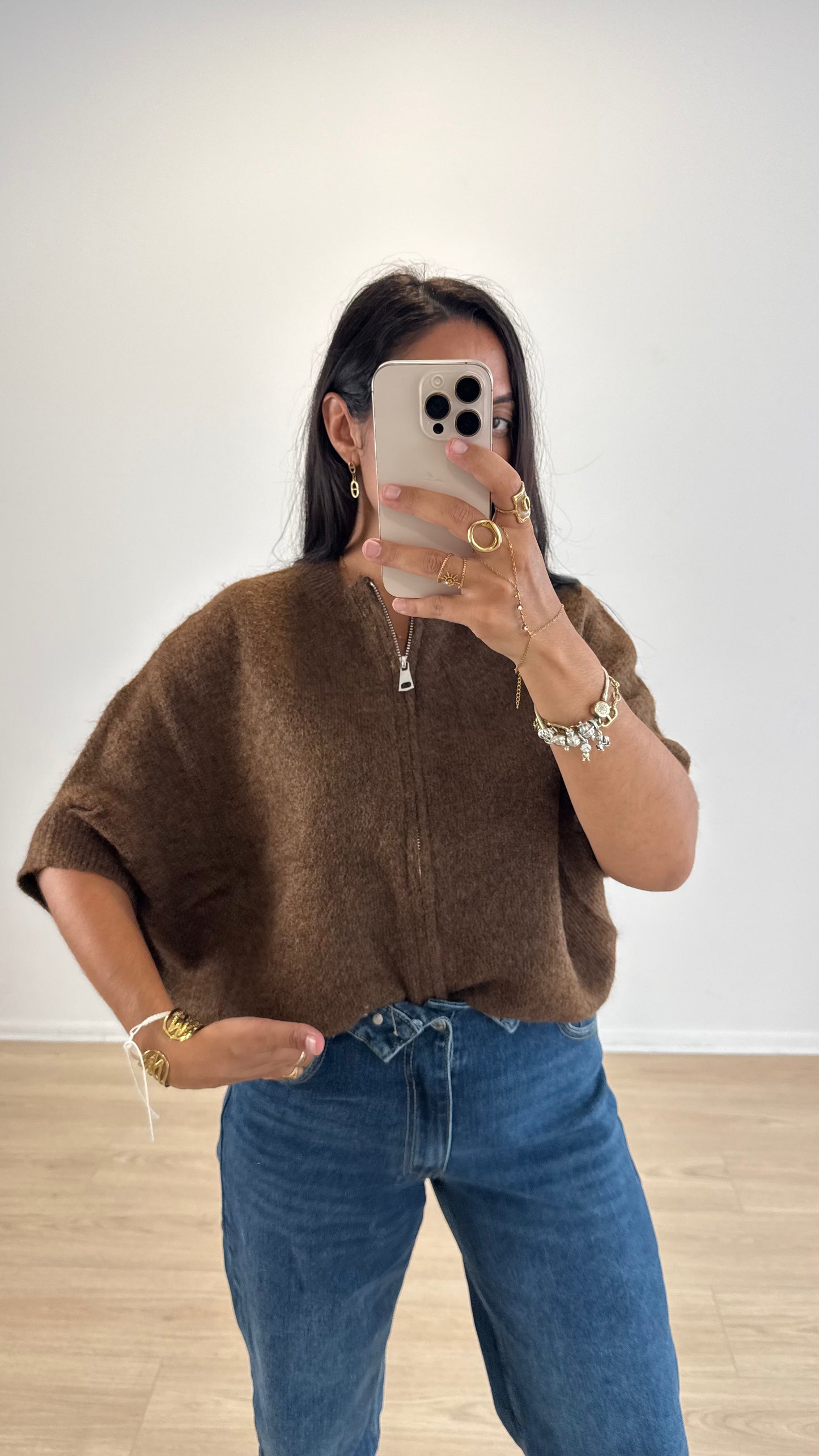 VESTE ZIP CAMEL