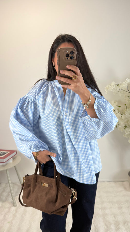 BLOUSE VICHY BLEU
