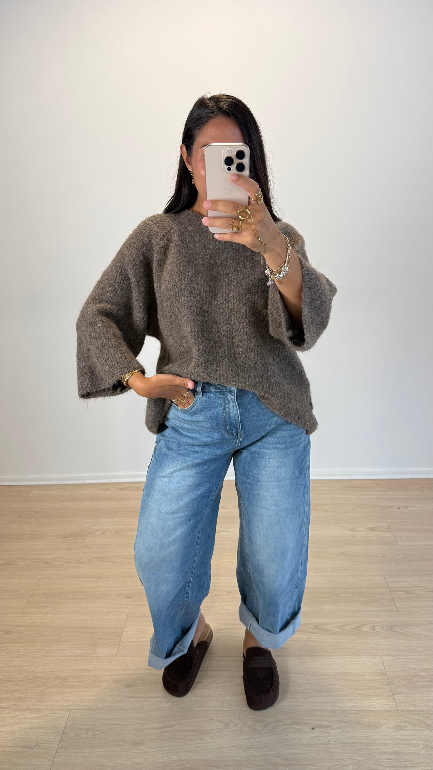 PULL MANELLE NOISETTE