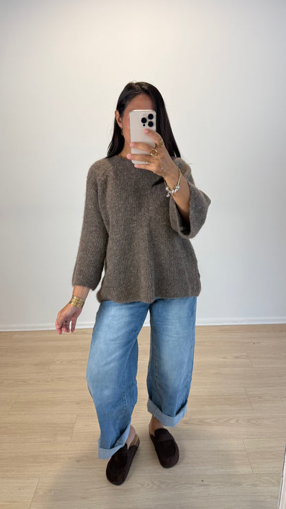 PULL MANELLE NOISETTE