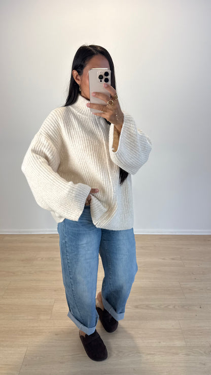 GILET PULL ALPAGA BEIGE