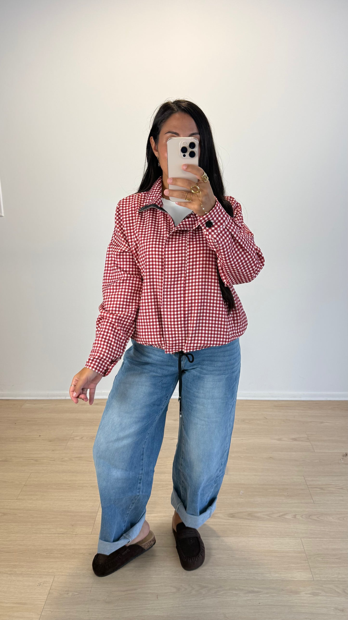 VESTE VICHY BORDEAUX