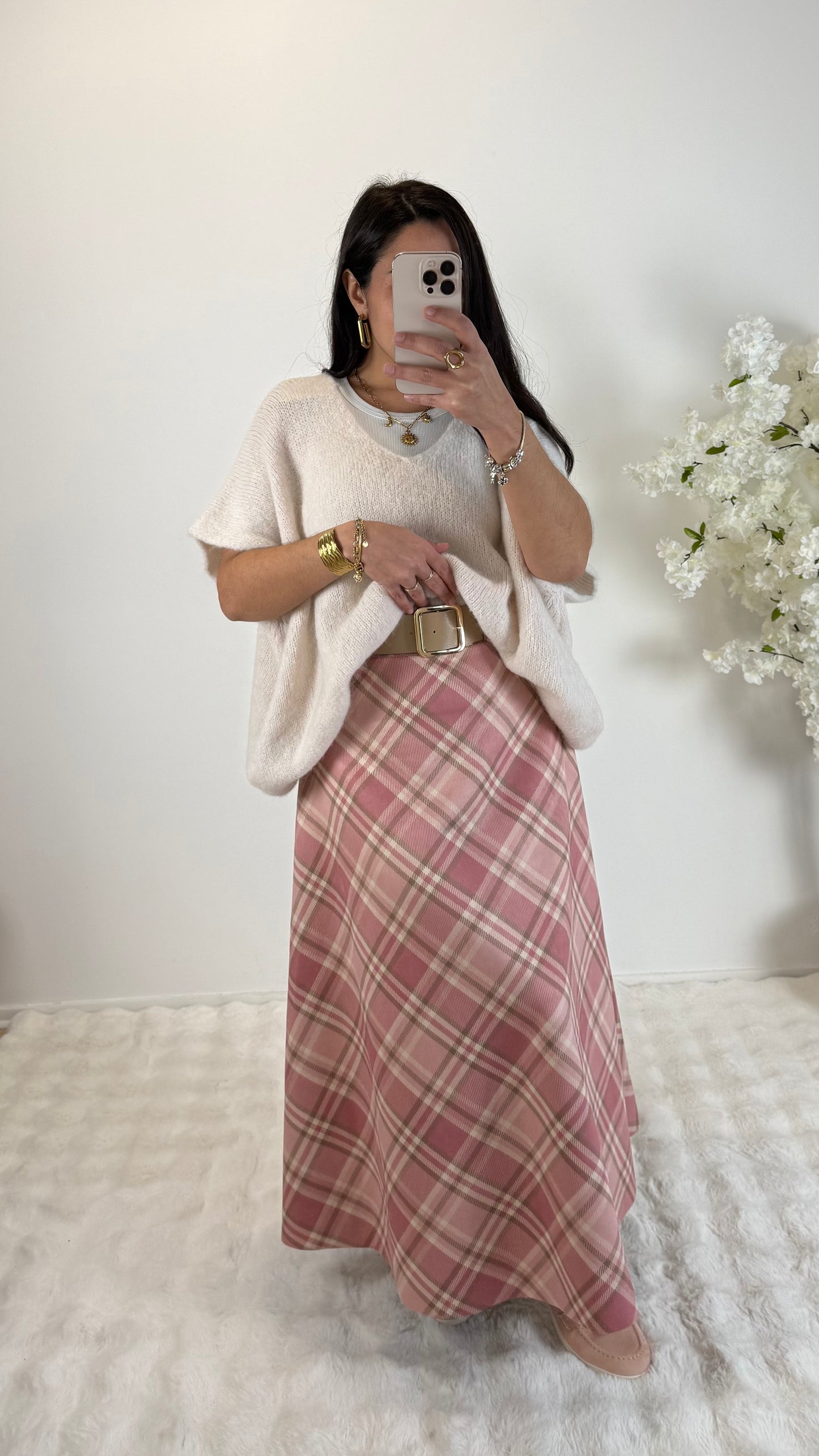 JUPE JACQUARD ROSE