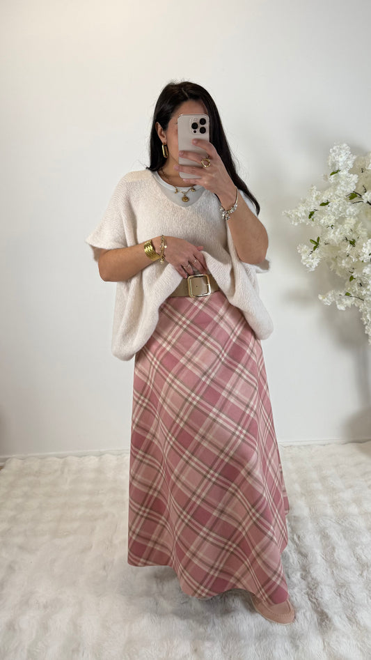 JUPE JACQUARD ROSE