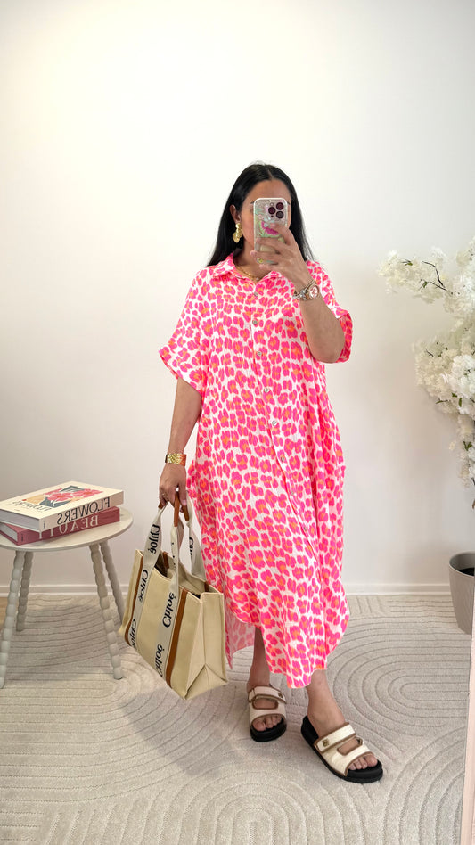 ROBE AMARA ROSE & ORANGE