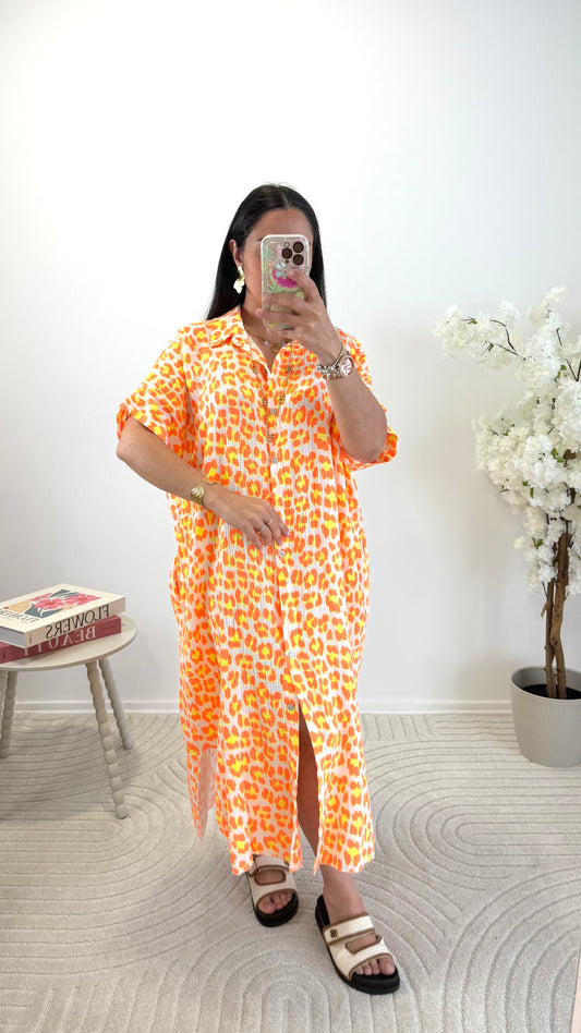 ROBE AMARA ORANGE & JAUNE