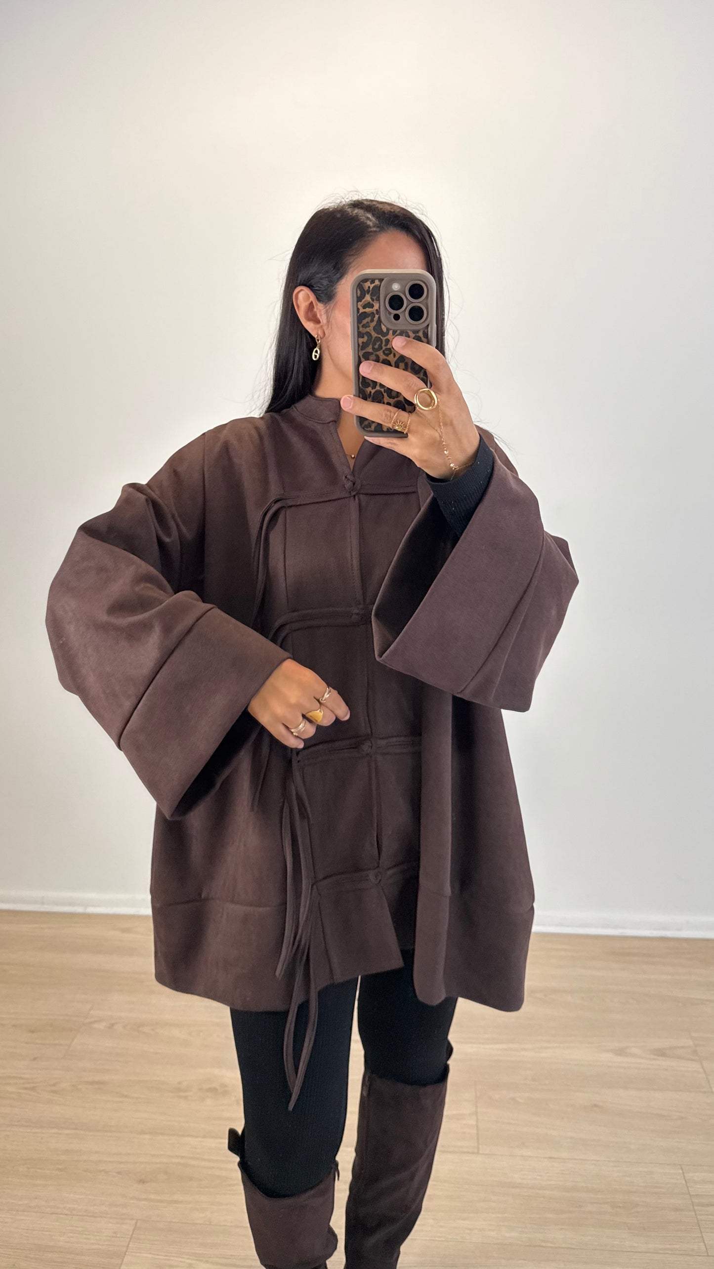 VESTE CAPUCINE DAIM CHOCO