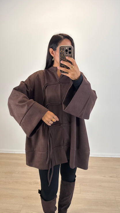 VESTE CAPUCINE DAIM CHOCO