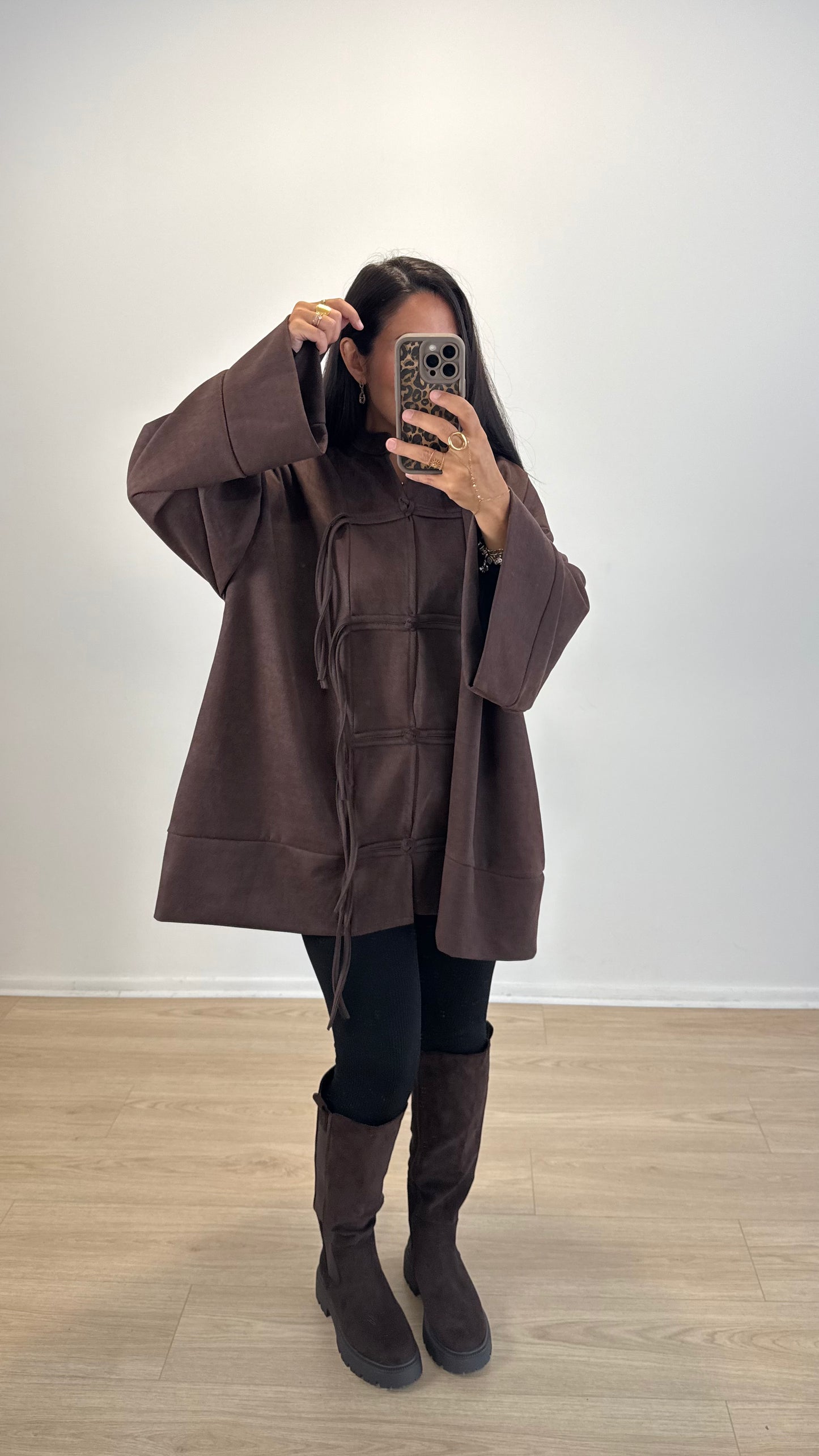 VESTE CAPUCINE DAIM CHOCO