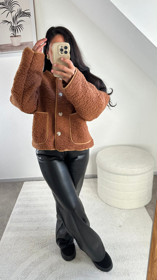 VESTE TEDDY GWENN MARRON