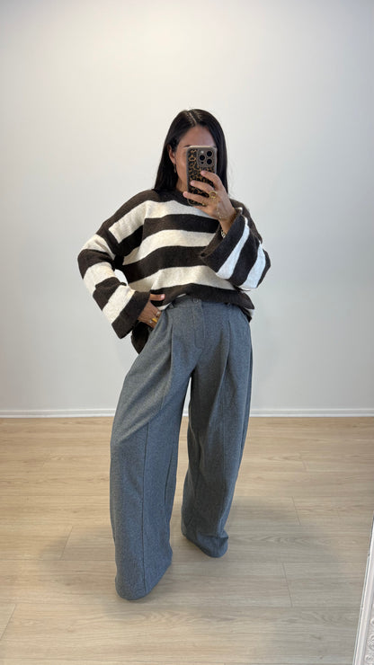 PULL MAYLIS CHOCO&BLANC