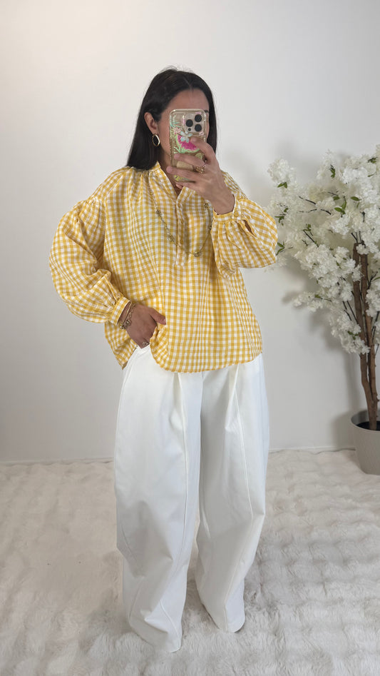BLOUSE VICHY JAUNE