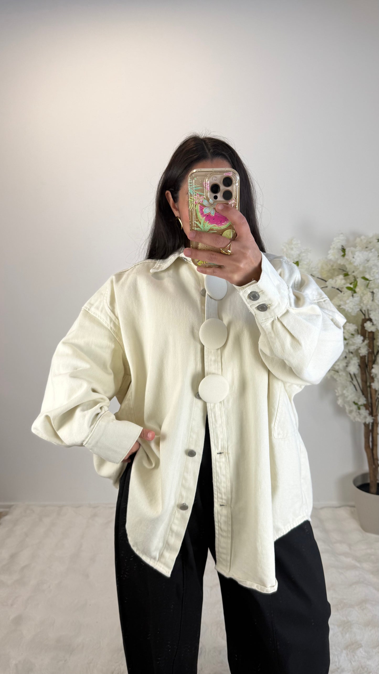 VESTE JEANS BEIGE GAELLE OVERSIZE