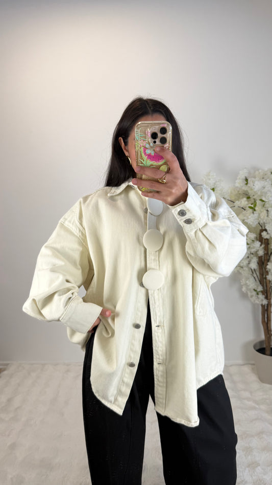 VESTE JEANS BEIGE GAELLE OVERSIZE
