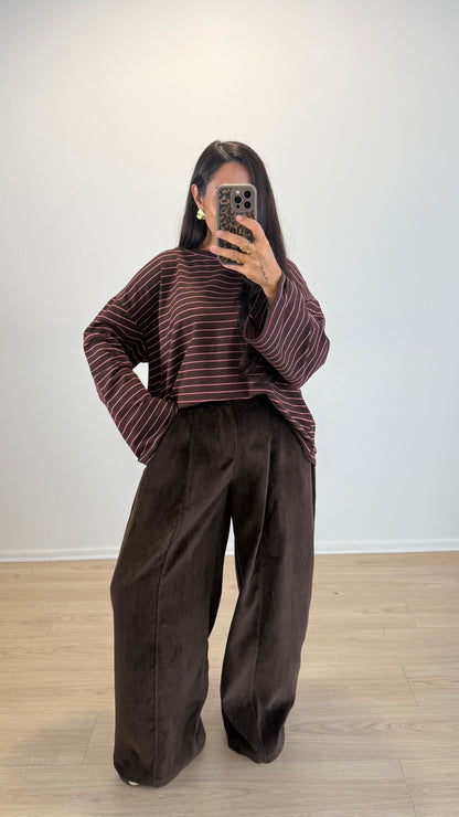 TOP CASSANDRE CHOCO&BORDEAUX