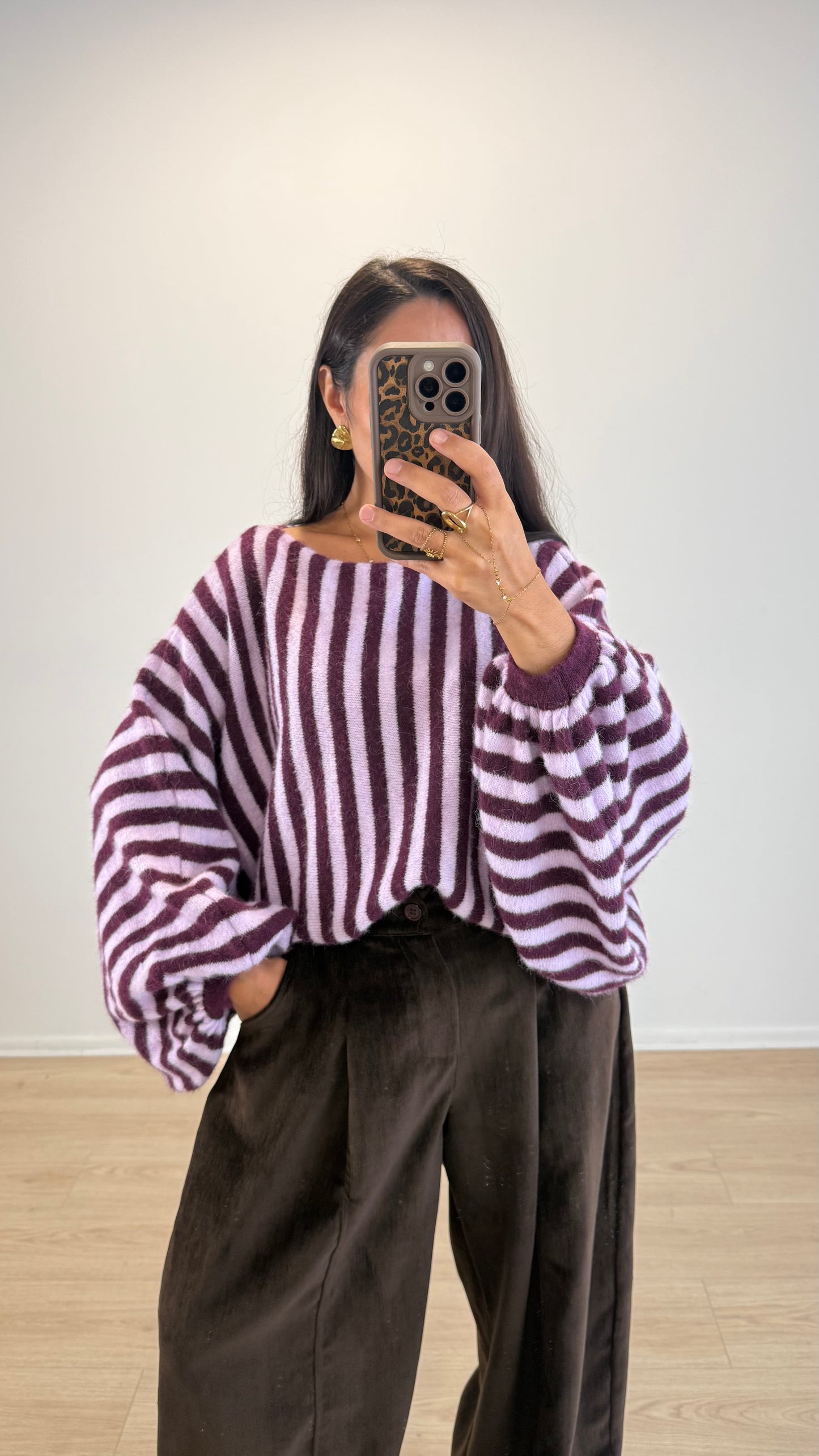 PULL IRIS BORDEAUX&LILAS