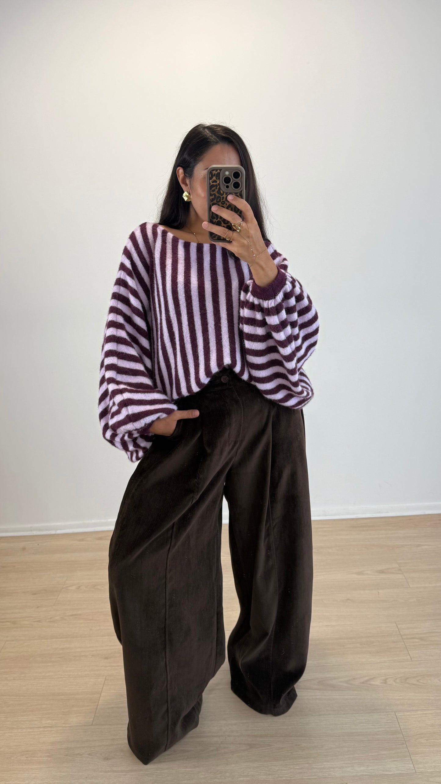 PULL IRIS BORDEAUX&LILAS
