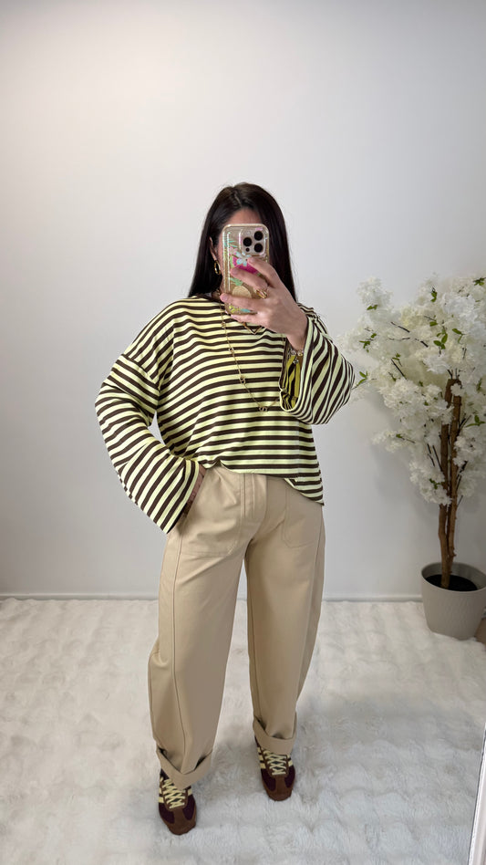 PANTALON BARREL BEIGE