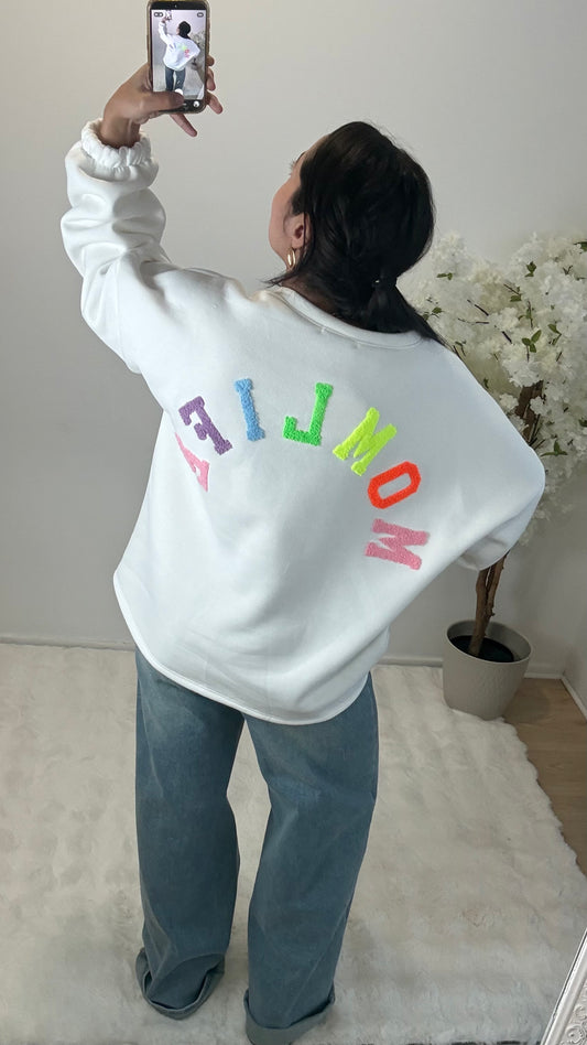 SWEAT MOMLIFE BLANC COLORÉ