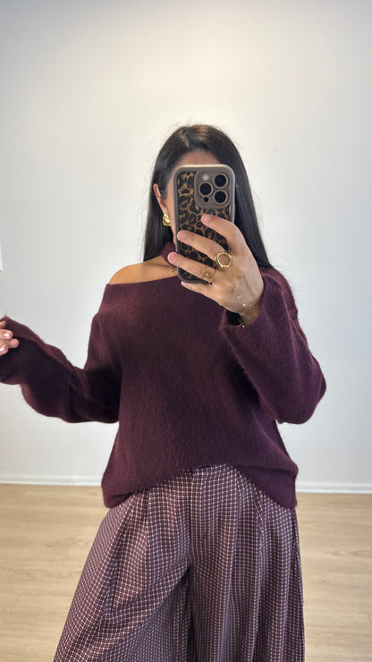 PULL AMANDA LONG BURGUNDY