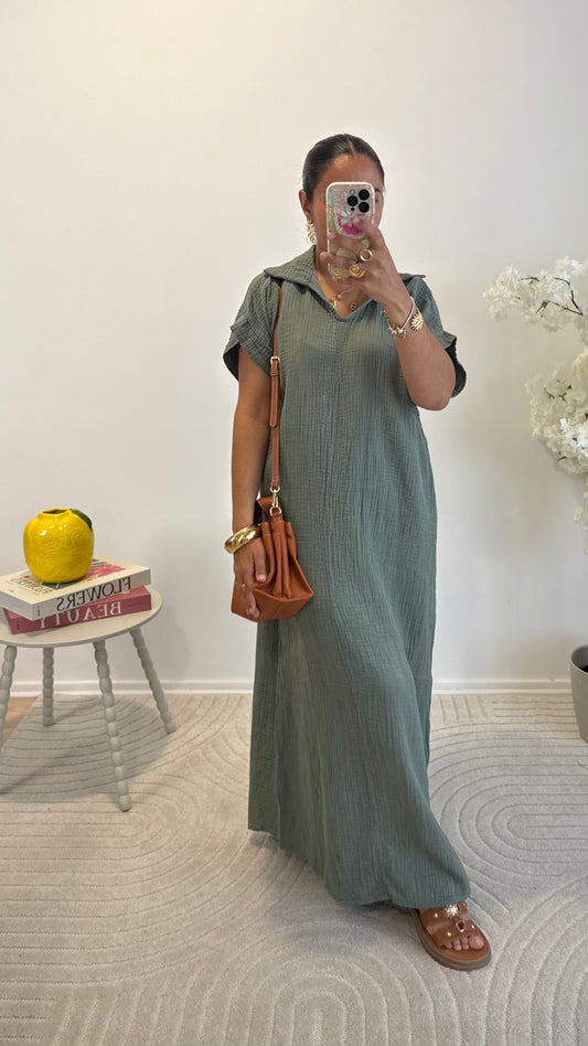 ROBE LÉA KAKI