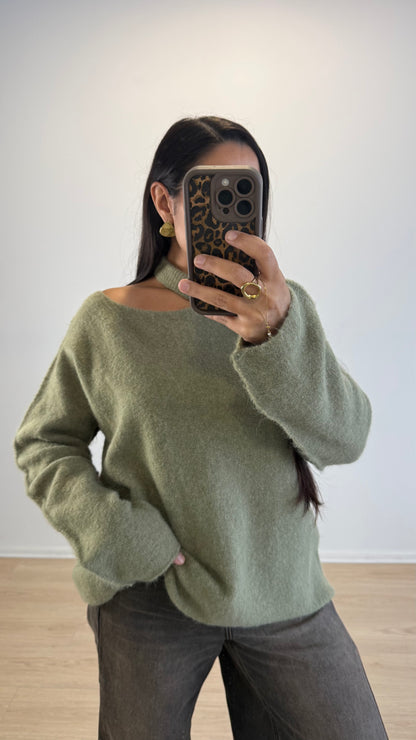 PULL AMANDA LONG VERT OLIVE