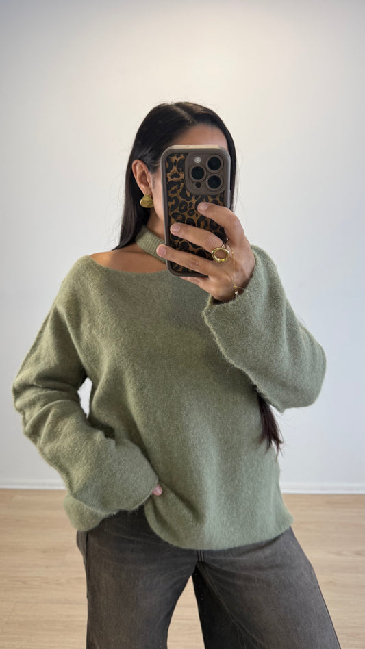 PULL AMANDA LONG VERT OLIVE
