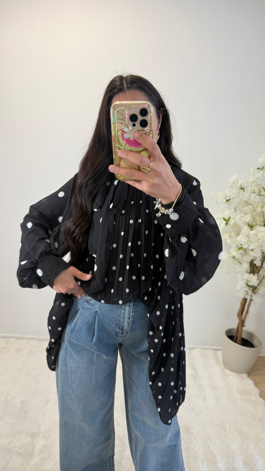 BLOUSE LONGUE À POIS