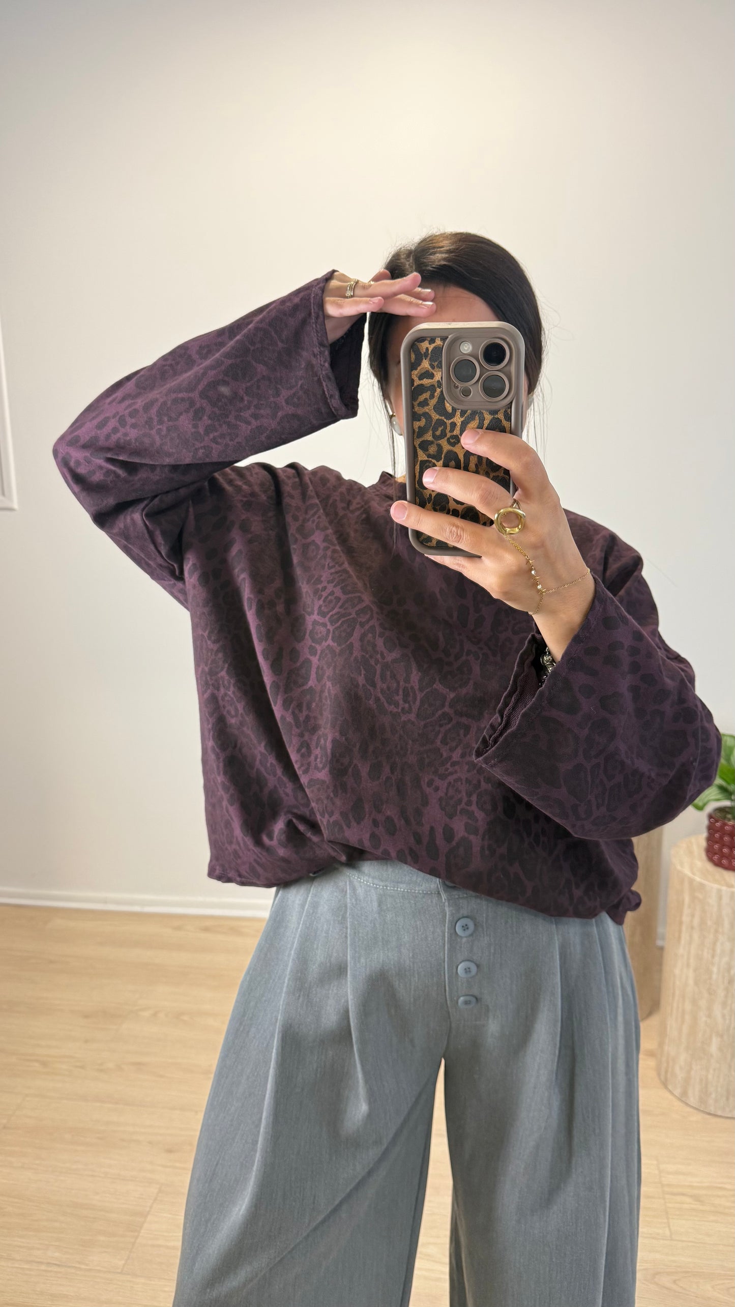 HAUT BONNIE LEOPARD BURGUNDY