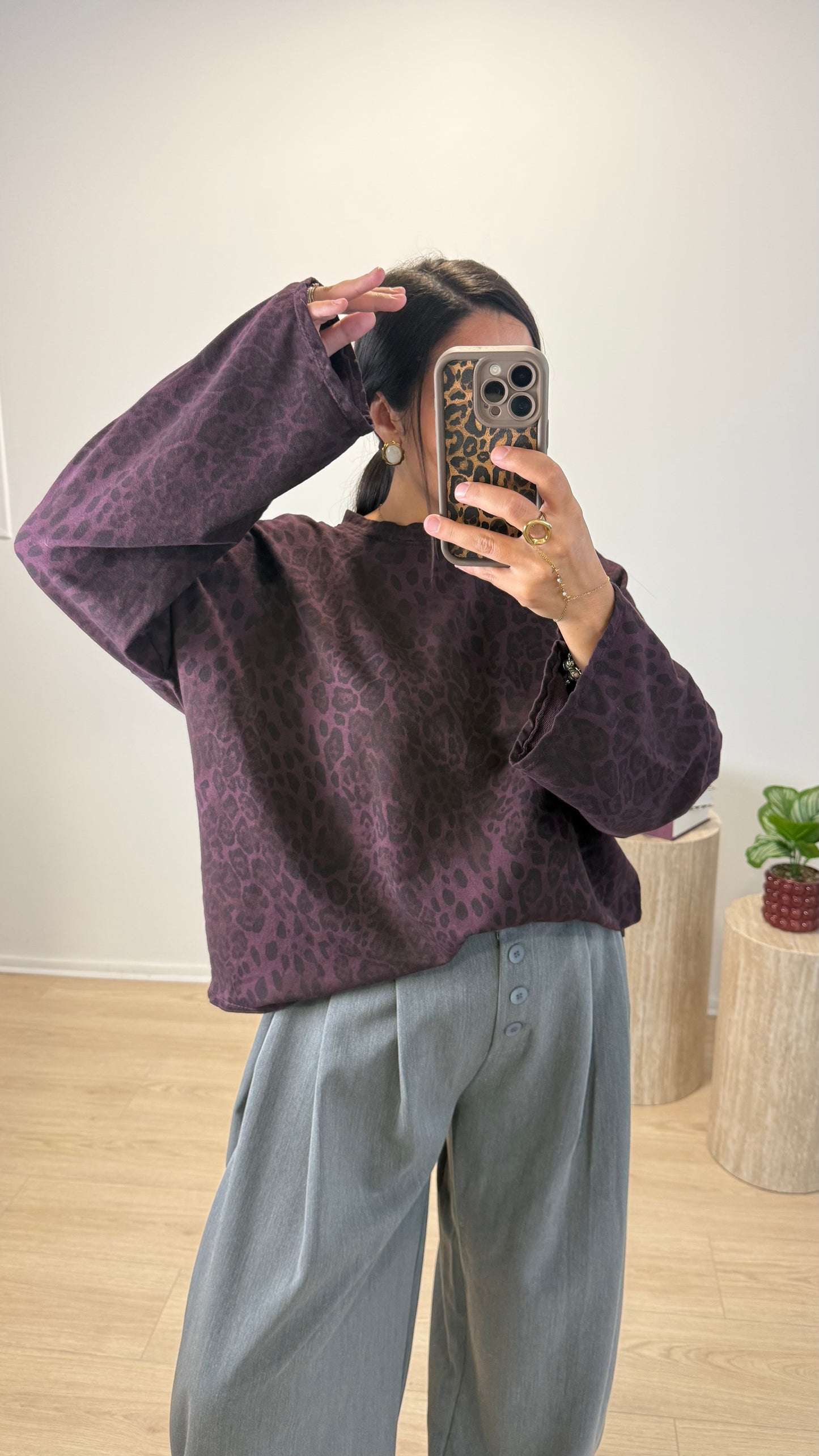 HAUT BONNIE LEOPARD BURGUNDY