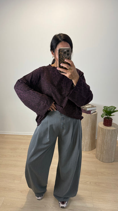 HAUT BONNIE LEOPARD BURGUNDY