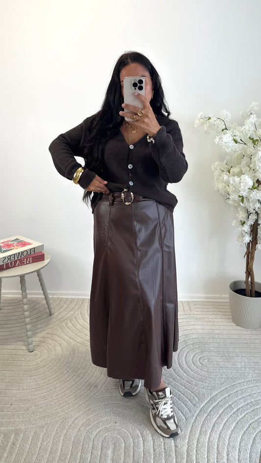 JUPE CLARA SIMILI CHOCO
