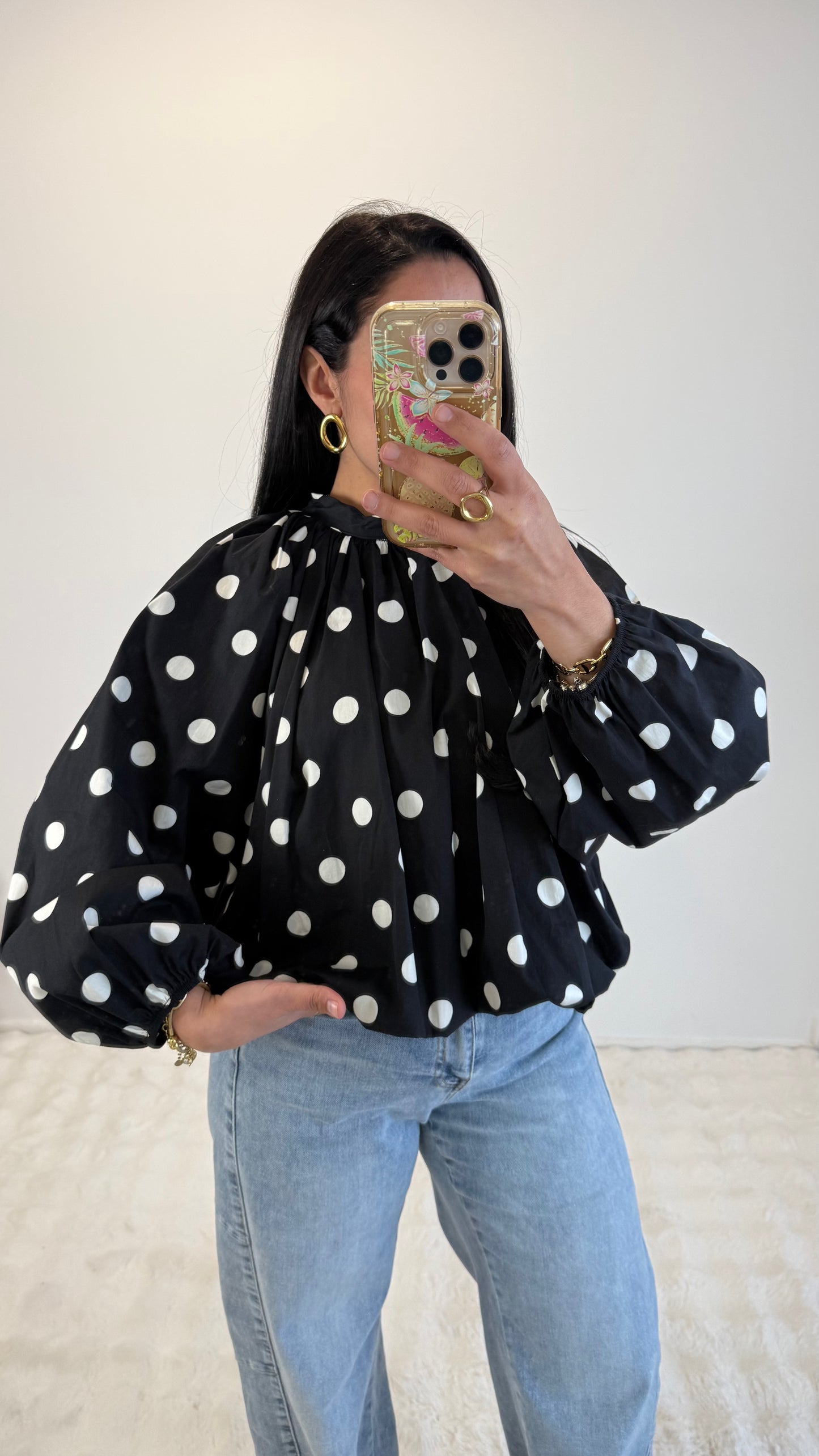 BLOUSE POIS MIA BLACK