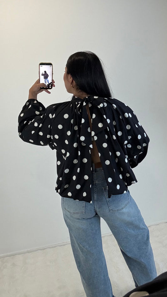 BLOUSE POIS MIA BLACK